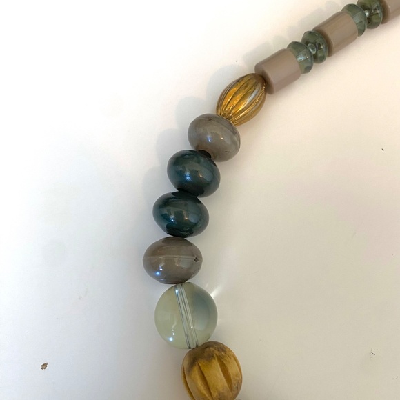 Vintage Chunky Wood & Mixed Bead Statement Necklace — Boho 70s Vibes - Picture 7 of 7